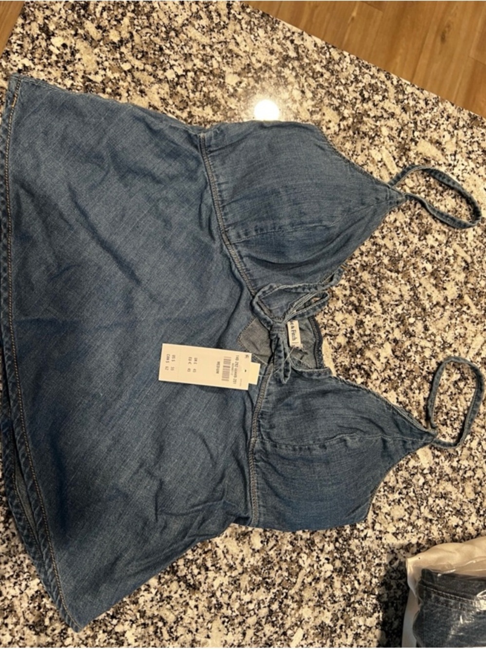 Abercrombie & Fitch Blue Denim Tie-Front Chambray Cami - Picture 3 of 5